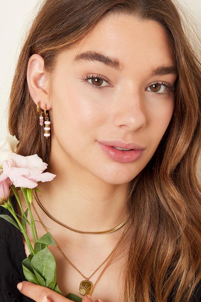 Boucles d'oreilles pendantes - collection #summergirls Rose & Or Acier inoxydable Image2